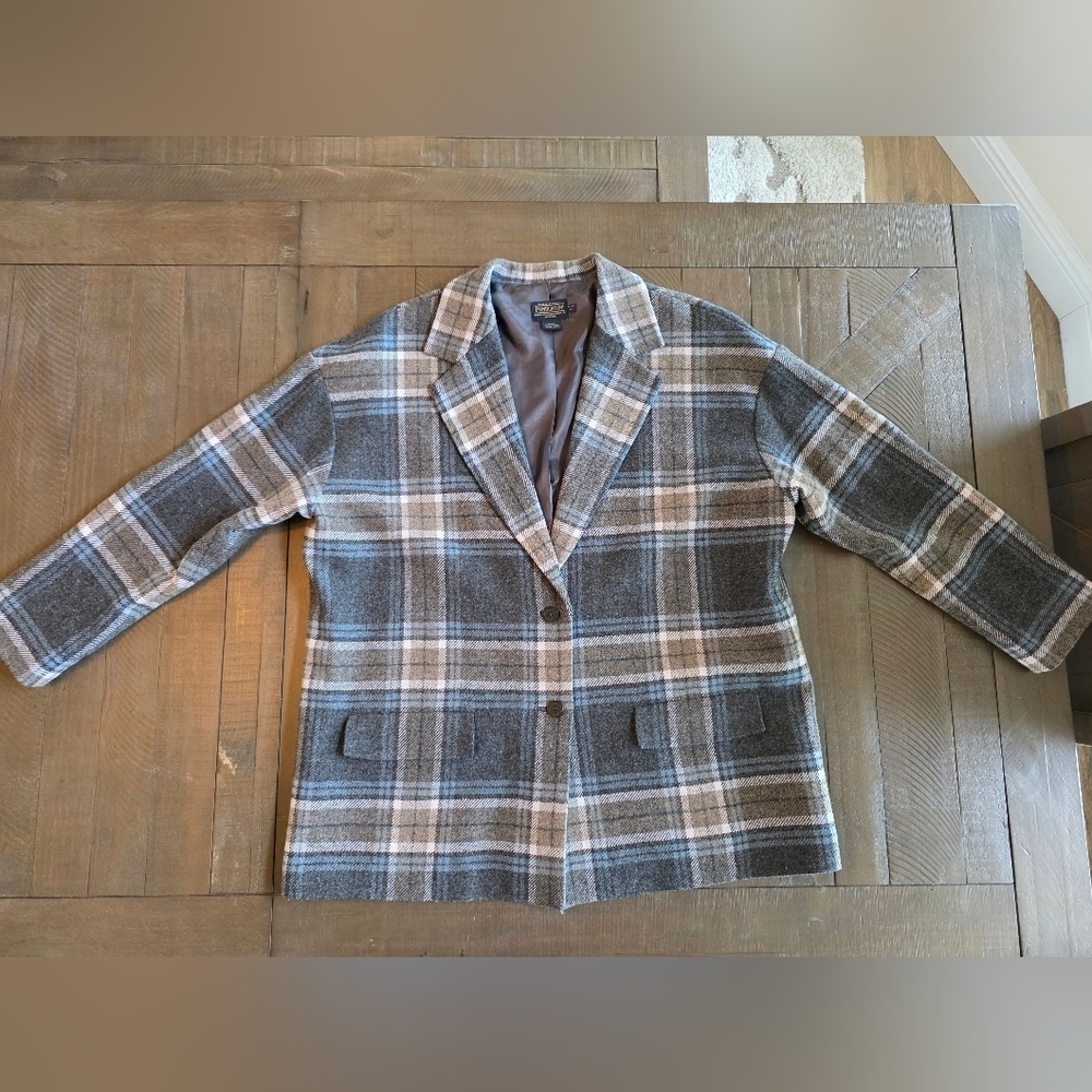 Pendleton Woolen Mills Womens 100% Wool Classic Flannel Blazer Size Petite XL - Picture 11 of 14